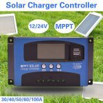 30/40/50/60/100A MPPT Solar Charge Controller Dual USB LCD Display 12V 24V Auto Solar Cell Panel Charger Regulator With Load