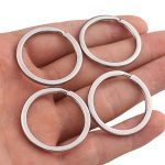 Porte-clés rond en acier inoxydable pour femmes, 10 pièces/lot, 20/23/25/28/30/33/35mm, mignon, cadeaux pour hommes