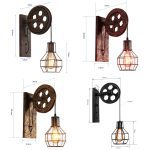 Retro Vintage Wall Light Shade Ceiling Lifting Pulley Industrial Wall Lamp Fixture Iron Loft Cafe Bar Adjustable Sconce Light