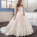 Robe brodée en dentelle rouge pour filles et adolescentes, tenue de soirée, noël ou anniversaire, motifs floraux, vêtements de 6 à 14 ans
