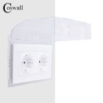 Coswall – boîte transparente étanche et anti-poussière de Type 146, pour prises murales à Double panneau de taille 146x86mm avec Installation interne