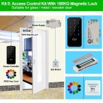 IP68 Waterproof Door Access Control System Kit RFID Keypad + Power Supply + 180KG Electric Magnetic Strike Door Locks for Home