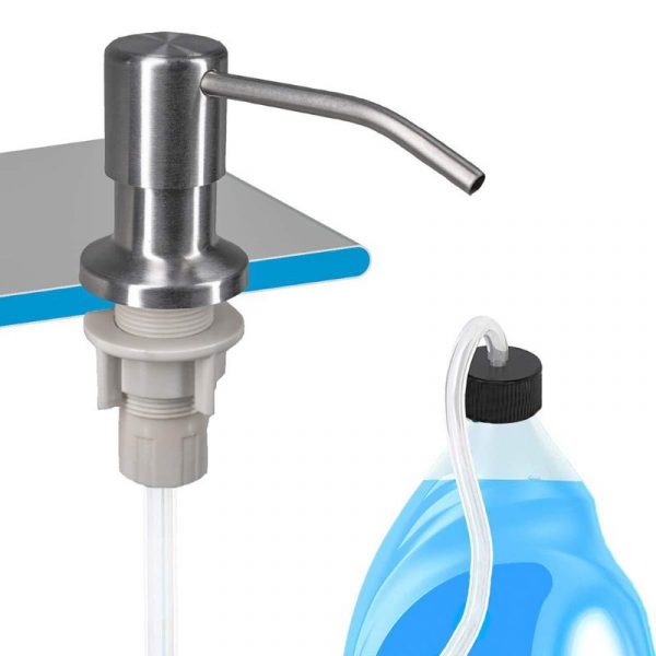 1Set Stainless Steel Sink Liquid Soap Dispenser Lotion Pump Extension Tube