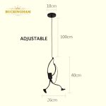 little man climbing pendant light modern hanging lamp creative iron people lights metal cord pandant lamps for kid children room
