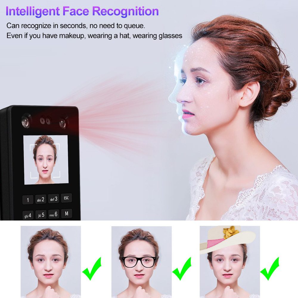 Biometric Facial Access Control Keypad System RFID Fingerprint Time Attendance Machine Support Face Password TCP/IP Network USB