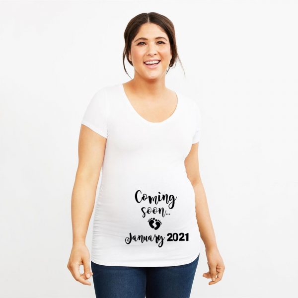 T-shirt à manches courtes avec imprimé de dessin animé pour femme enceinte,haut de maternité de grande taille, collection été, offre spéciale,