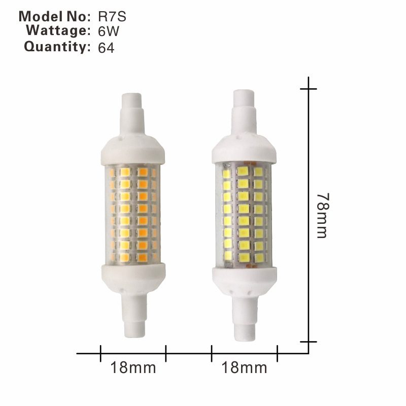 LATTUSO R7S LED Lamp 6W 9W 12W SMD 2835 78mm 118mm 135mm R7S LED Light Bulb AC220V Energy Saving Replace Halogen Light