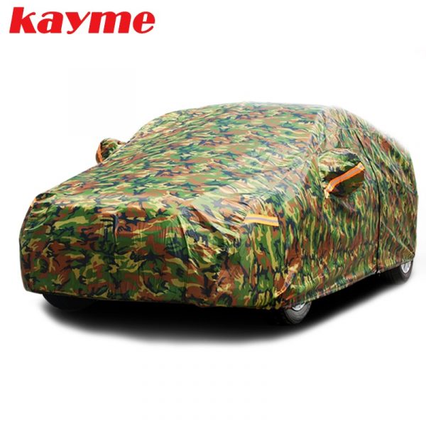 Kayme waterproof camouflage car covers outdoor sun protection cover for car reflector dust rain snow protective suv sedan full
