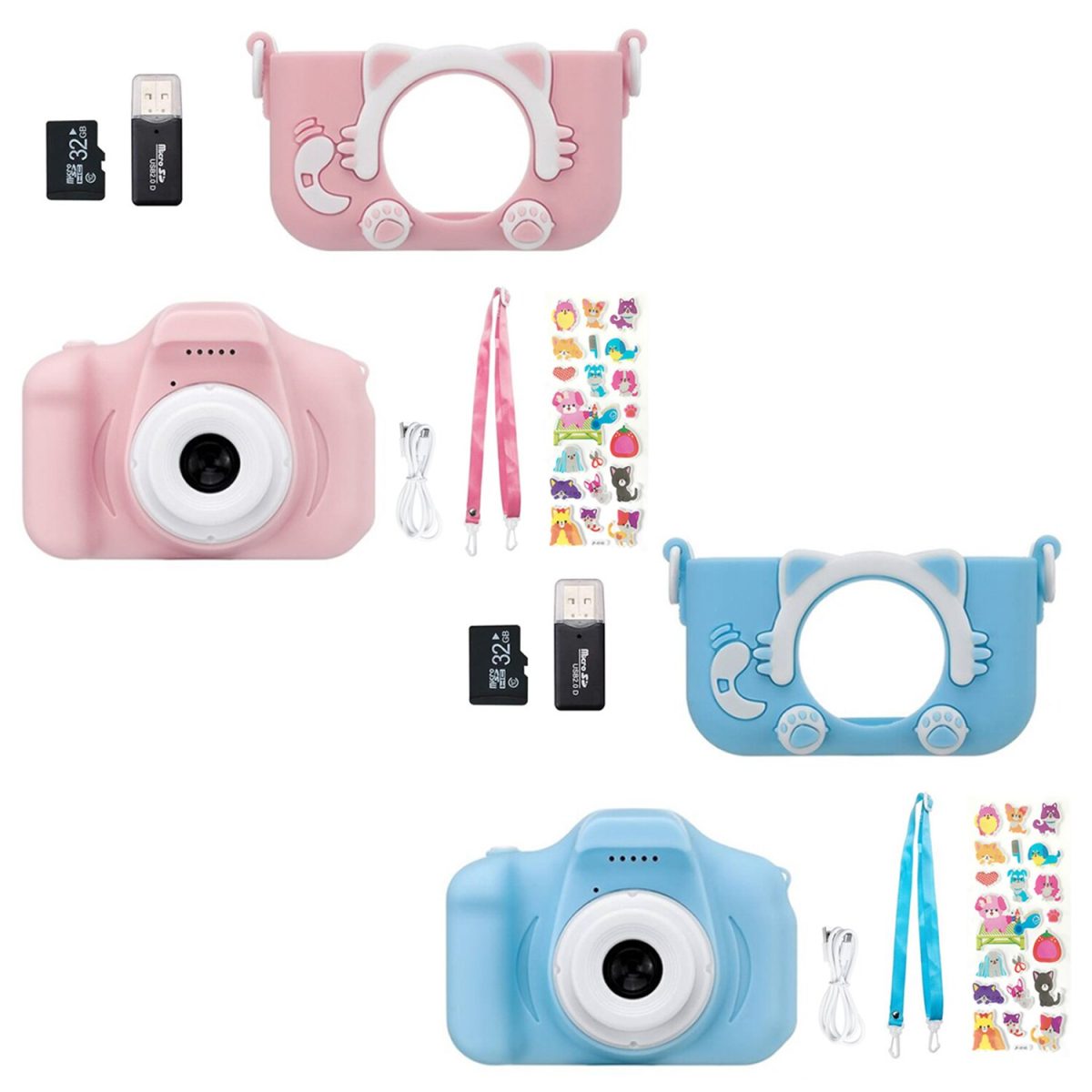 Mini caméra numérique avec jeux intégrés pour enfant et bébé, caméscope de vidéo pour fille et garçon de bas âge, jouet, idée de cadeaux d'anniversaire et noël, 1080P, 2000W,