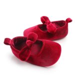 Chaussures en velours rouge pour bébé,souliers pour enfant, nouveau-né, fille, premiers pas, Noël, 0 à 18 mois,