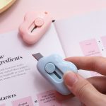Mini cutter de poche décor lapin et nuage, joli couteau lame de rasoir, fourniture de papeterie et de bureau, coupe papier utile