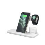 Labobbon 15W Qi Fast Wireless Charger Stand For iPhone 12 11 XR X 8 iWatch 4 in 1 Foldable Charging Dock Station for Airpods Pro