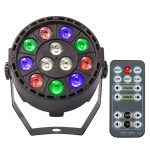 Wireless Remote Control RGBW 12x3W UV Disco Wash Flat Light Equipment 8 Channels DMX 512 LED Uplight Stage Lighting Effect Light