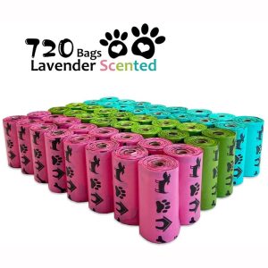 Pet N Pet Biodegradable Dog Poop Bags Earth-Friendly 18/48 Rolls 270/720 Counts 3 Colors Lavender Scented Garbage Bag