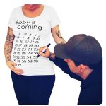 T-shirt maternité humoristique pour femme enceinte, Haut à col rond, avec des lettres et mots, transparent 2020