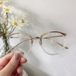 Lunettes optiques rondes surdimensionnées pour femmes et hommes, montures métalliques, verres clairs