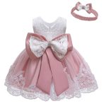 Robe princesse à fleurs pour filles, tenue élégante à paillettes, pour fête de mariage, 2021