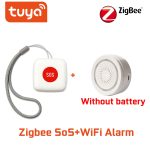 TUYA ZigBee SOS Button Sensor Alarm Elderly alarm Waterproof Emergency Help Alarm Switch Work with Tuya Zigbee hub Smartlife App