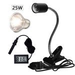 UVA+UVB 3.0 Reptile lamp Set with Clip-on Bulb Lamp Holder and Thermometer Hygrometer Turtle Tortoises Basking Heating Lamp Kit