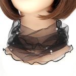 Écharpe élégante transparente pour femmes, fausse perle, décor, collier en maille, écharpe circulaire, accessoires pour vêtements d'automne, 1 pièce