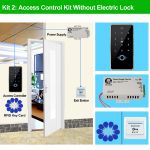 IP68 Waterproof Door Access Control System Biometrics RFID Keypad + Power Supply + 180KG Electric Magnetic Strike Locks for Home