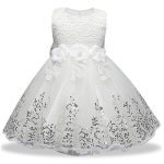 Robe princesse à fleurs pour filles, tenue élégante à paillettes, pour fête de mariage, 2021
