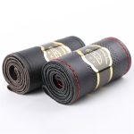 Top Genuine Leather Steering Wheel Cover Breathable Design/Auto Steering-Wheel Braid Case fit car suv diameter 36cm 38cm 40cm