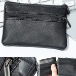 Homme Porte-Monnaie En Cuir Noir Simple Zipper Multi-fonction Téléphone Portable Porte-Monnaie De Mode homme Mini Portefeuille