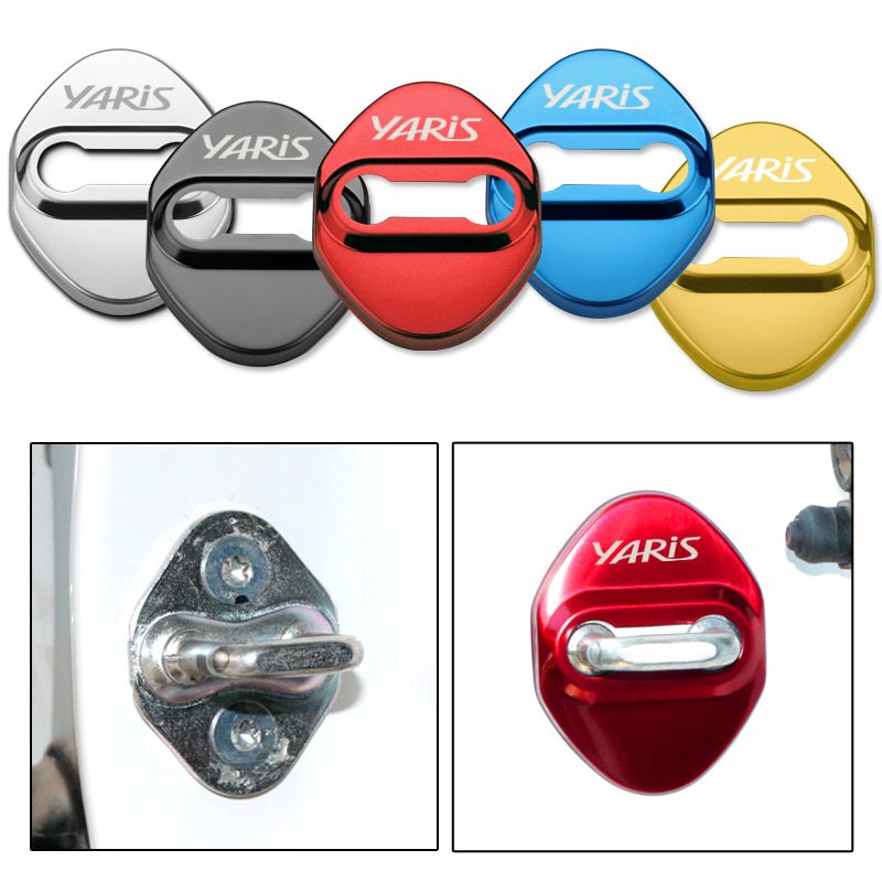 4pcs/set Car Door Lock Decoration Stainless Steel Cover auto fit for Corolla Toyota Yaris Car Styling Accessories