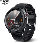 LIGE – montre connectée pour les hommes, étanche conforme à la norme IP68, ECG, moniteur de rythme cardiaque et de pression sanguine, moniteur d'activité physique, 2021
