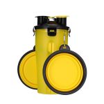 Dog 2 in 1 Bottle Pet Feeder Dog Water Bottle Collapsible Folding Bowl Travel Outdoor Food Water Storage For Cat Dog