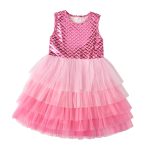Robe de princesse pour spectacle pour petite fille et adolescente, style tutu pour bal d'école, anniversaire et fête, vêtement décontracté pour enfant