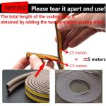 5 meters DIPE self-adhesive door and window sealing strip glass window anti-collision rubber strip foam sound insulation strip