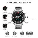 NAVIFORCE Watches for Men Luxury Brand Sport Quartz Wristwatch Waterproof Military Digital Male Clock Steel Relogio Masculino