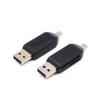 Nouveau Micro USB & USB 2 en 1 lecteur de carte OTG haute vitesse USB2.0 universel OTG TF/SD pour ordinateur Android têtes d'extension