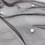 Écharpe élégante transparente pour femmes, fausse perle, décor, collier en maille, écharpe circulaire, accessoires pour vêtements d'automne, 1 pièce