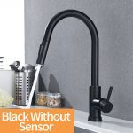 Pull Out Black Sensor Kitchen Faucets Stainless Steel Smart Induction Mixed Tap Touch Control Sink Tap Torneira De Cozinha