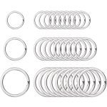 Porte-clés rond en acier inoxydable, lot de 10 pièces, pour la fabrication de bijoux, vente en gros