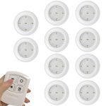 LED Dimmable Under Cabinet night Light Battery Operated Puck Lighting Closets Lights with Remote Control for Wardrobe kitchen