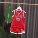 Costume de basket-ball pour garçons, vêtements d'été pour enfants, loisirs, lettres, sans manches, bébé gilet + T-shirt, ensembles 2 pièces, nouvelle collection