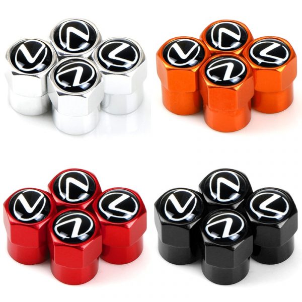 Car styling 4pcs Metal Wheel Tire Valve Caps Stem case For LEXUS RX300 RX330 RX350 IS250 LX570 is200 is300 ls400