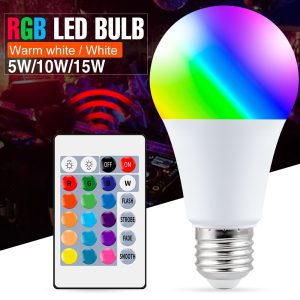 16Color Changing Lamp Led 110V RGBW Magic Bulb Led RGB Dimmable Light Led Bulb RGBWW 220V E27 5W 10W 15W Smart Control Spotlight
