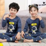 Ensemble de pyjamas en coton pour enfant, vêtement pour bébé, garçon et fille, hauts + pantalon avec manches longues, 2 pièces, tenue automnale