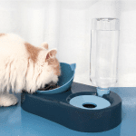 2-in-1 Cat Bowl Water Dispenser Automatic Water Storage Pet Dog Cat Food Bowl Food Container with Waterer Pet Waterer Feeder