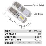 Touch Switch DC5V USB LED Mini Book Light 1.5W LED Desk Reading Lamp Red Blue Green White Portable Flexible USB LED Night Lights