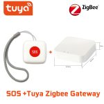 TUYA ZigBee SOS Button Sensor Alarm Elderly alarm Waterproof Emergency Help Alarm Switch Work with Tuya Zigbee hub Smartlife App