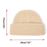 Chapeaux tricotés pour femmes et hommes, bonnet d'hiver rétro sans bords, Baggy, casquette Melon, manchette Docker, bonnet de pêcheur pour hommes