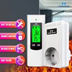 Nashone Temperature Controller Thermostat for Floor Tan Room Heating Thermostat 220V Socket EU Wireless Thermostat Gas Boiler