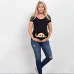 T-shirt à manches courtes avec imprimé de dessin animé pour femme enceinte,haut de maternité de grande taille, collection été, offre spéciale,