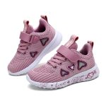 Enfants Maille Chaussures Décontractées Sneakers Fille D'été Pour Enfants Chaussures De Sport Enfants Chaussures Pour fille Chaussures Lumineuses Mignon Rose Chaussures Plates Automne